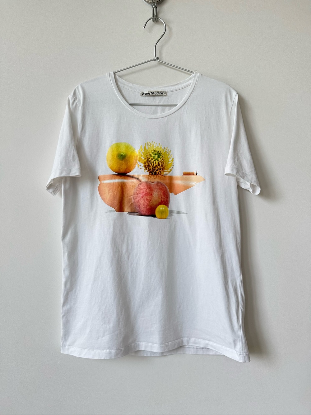 Acne Studios ‘Vista B Blur’ SS15 Whit Cotton Graphic T-Shirt - Size M - Unisex